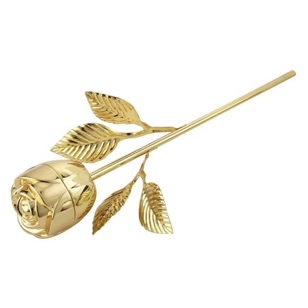 AURIC Rose Ring Holder with Long StemGold AU779520
